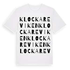 Klockareviken ordlek t-shirt – ekologisk bomull t-shirt från Pinshirt