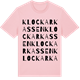 Pink Cotton t-shirt med Klockarkassen ordlek t-shirt