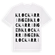 White t-shirt med Klockarringen ordlek t-shirt