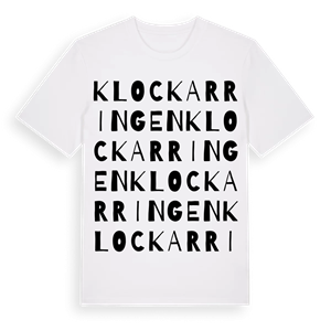 Klockarringen ordlek t-shirt – ekologisk bomull t-shirt från Pinshirt