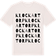 Vintage White t-shirt med Klockartorp ordlek t-shirt
