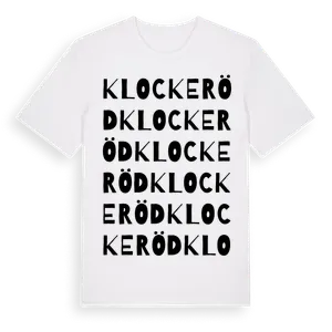 Klockeröd ordlek t-shirt – ekologisk bomull t-shirt från Pinshirt