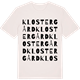 Vintage White t-shirt med Klostergård ordlek t-shirt