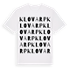 White t-shirt med Klovarp ordlek t-shirt