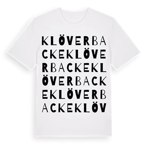 Klöverbacke ordlek t-shirt – ekologisk bomull t-shirt från Pinshirt