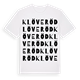 White t-shirt med Klöveröd ordlek t-shirt