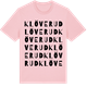 Pink Cotton t-shirt med Klöverud ordlek t-shirt