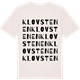Vintage White t-shirt med Klovstenen ordlek t-shirt