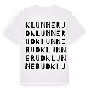 Klunnerud ordlek t-shirt – ekologisk bomull t-shirt från Pinshirt