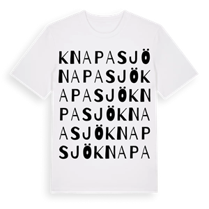 Knapasjö ordlek t-shirt – ekologisk bomull t-shirt från Pinshirt