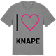 Mid Heather Gray t-shirt med Jag älskar Knape t-shirt stort tryck