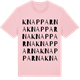 Pink Cotton t-shirt med Knapparna ordlek t-shirt