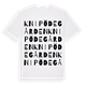 White t-shirt med Knipödegården ordlek t-shirt