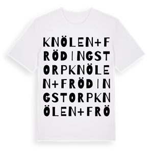 Knölen+Frödingstorp ordlek t-shirt – ekologisk bomull t-shirt från Pinshirt
