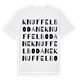 White t-shirt med Knuffelbodane ordlek t-shirt