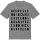Mid Heather Gray t-shirt med Knuffelbodane ordlek t-shirt