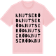 Pink Cotton t-shirt med Knutseröd ordlek t-shirt