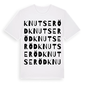 Knutseröd ordlek t-shirt – ekologisk bomull t-shirt från Pinshirt