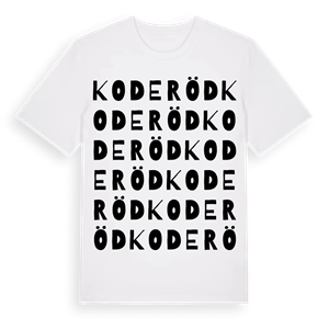 Koderöd ordlek t-shirt – ekologisk bomull t-shirt från Pinshirt