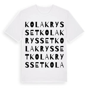 Kolakrysset ordlek t-shirt – ekologisk bomull t-shirt från Pinshirt