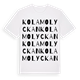 White t-shirt med Kolamolyckan ordlek t-shirt