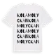 White t-shirt med Kolamolyckan ordlek t-shirt