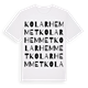 White t-shirt med Kolarhemmet ordlek t-shirt