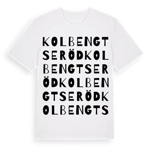 Kolbengtseröd ordlek t-shirt – ekologisk bomull t-shirt från Pinshirt