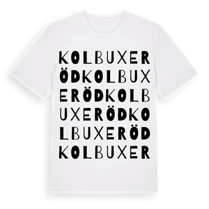 Kolbuxeröd ordlek t-shirt – ekologisk bomull t-shirt från Pinshirt