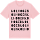 Pink Cotton t-shirt med Kolhogen ordlek t-shirt