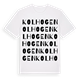 White t-shirt med Kolhogen ordlek t-shirt