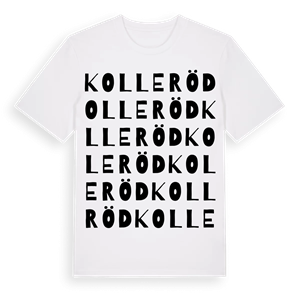 Kolleröd ordlek t-shirt – ekologisk bomull t-shirt från Pinshirt