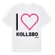 White t-shirt med Jag älskar Kollsbo t-shirt stort tryck