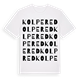 White t-shirt med Kolpered ordlek t-shirt