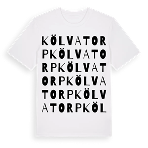 Kölvatorp ordlek t-shirt – ekologisk bomull t-shirt från Pinshirt