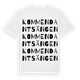 White t-shirt med Kommendantsängen ordlek t-shirt
