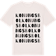 Vintage White t-shirt med Konungsbol ordlek t-shirt