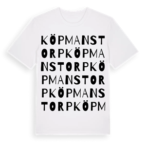 Köpmanstorp ordlek t-shirt – ekologisk bomull t-shirt från Pinshirt
