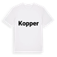 White t-shirt med Kopper fetstil t-shirt