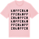Pink Cotton t-shirt med Kopper ordlek t-shirt