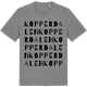 Mid Heather Gray t-shirt med Kopperdalen ordlek t-shirt