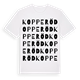 White t-shirt med Kopperöd ordlek t-shirt