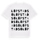 White t-shirt med Köpstadsö ordlek t-shirt