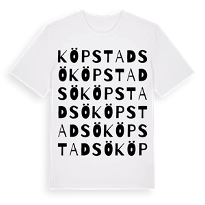 Köpstadsö ordlek t-shirt – ekologisk bomull t-shirt från Pinshirt