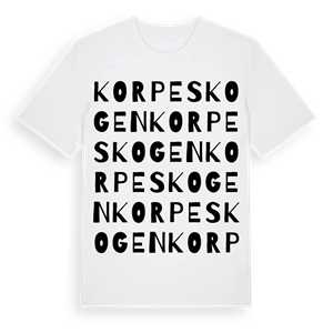 Korpeskogen ordlek t-shirt – ekologisk bomull t-shirt från Pinshirt