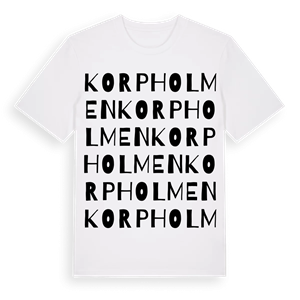 Korpholmen ordlek t-shirt – ekologisk bomull t-shirt från Pinshirt
