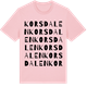 Pink Cotton t-shirt med Korsdalen ordlek t-shirt