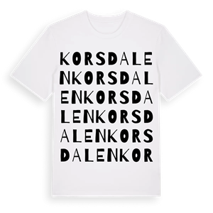 Korsdalen ordlek t-shirt – ekologisk bomull t-shirt från Pinshirt