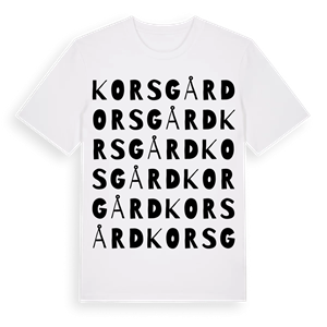 Korsgård ordlek t-shirt – ekologisk bomull t-shirt från Pinshirt