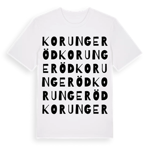 Korungeröd ordlek t-shirt – ekologisk bomull t-shirt från Pinshirt
